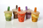 Bubble tea keyrings by kathiiscribz