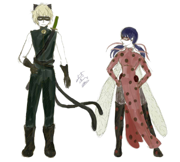 Older Ladybug and Chat Noir design