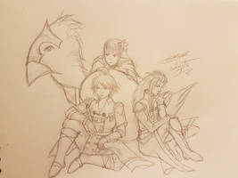 Chocobo Rain Lasswell and Fina