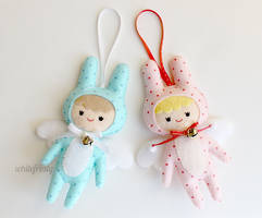 Bunny Fairies - Felt Ornaments