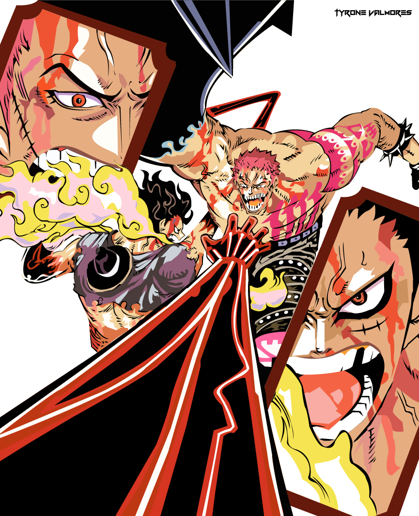 Luffy vs katakuri line art by sonic51200 on DeviantArt