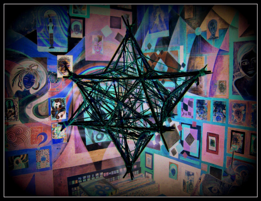 oldpaintingrevisited star purple blue digital