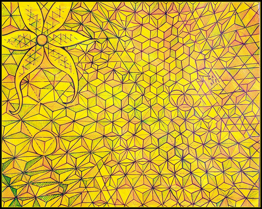 yellow abstraction hexa star