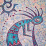 Kokopelli blue shaman art star 81