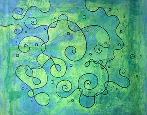 old painting revisited 64 green flow