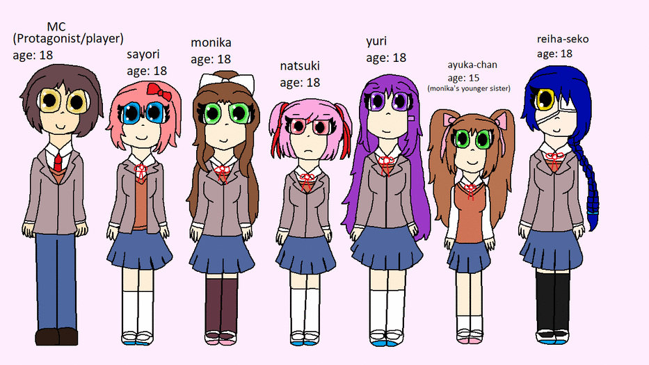 Doki Doki Literature Club characters by heartsriannabendy on