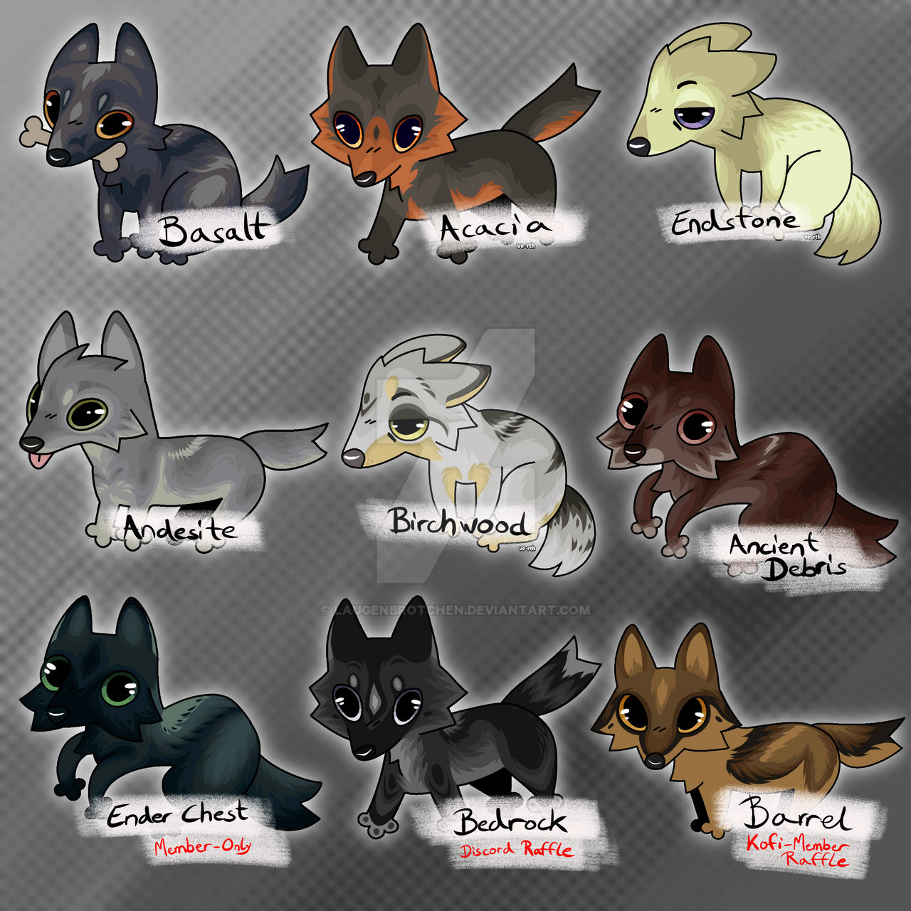 Minecraft Wolf Adopts + Raffle by Laugenbrotchen on DeviantArt