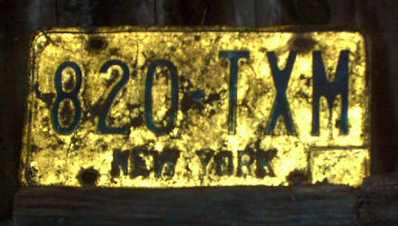 Old NY License Plate