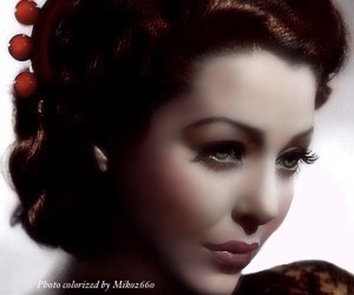 Classic Movie Actress Loretta Young Colorized