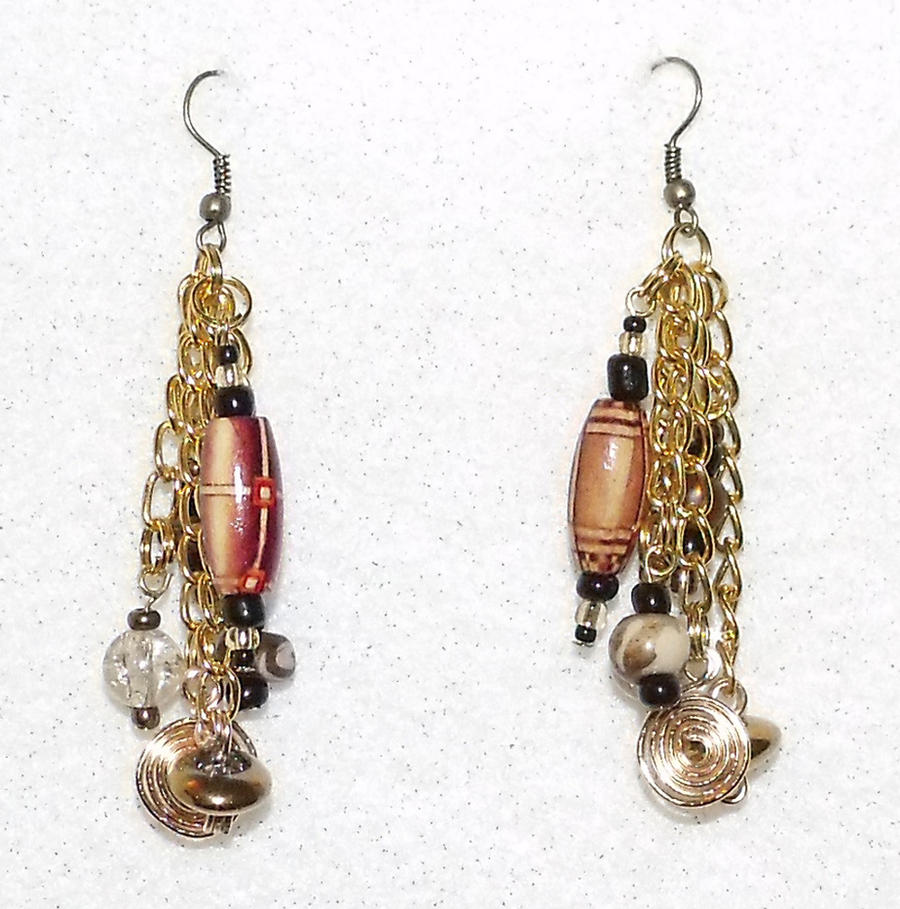 Gold Tribal Earrings