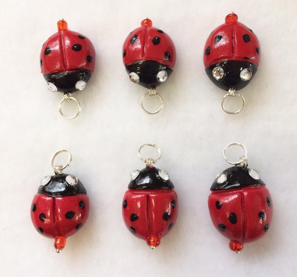 Red Lady Bug Charms