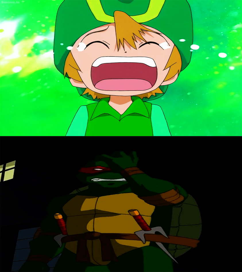 Raph facepalms to T.K.'s crying by Niklasm15 on DeviantArt