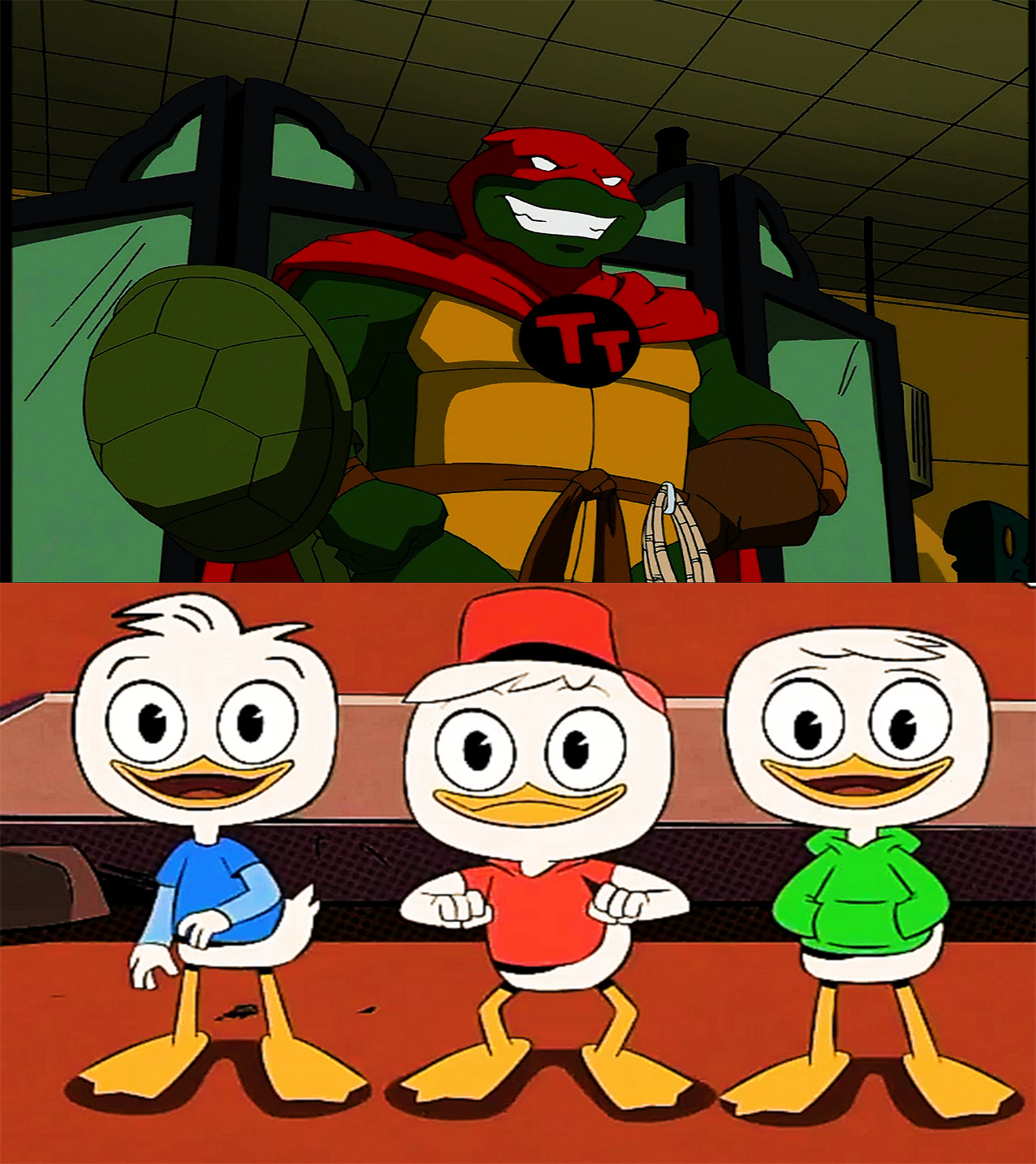 Duck Triplets Duck triplets reacts to Turtle Titan by Niklasm15 on DeviantArt