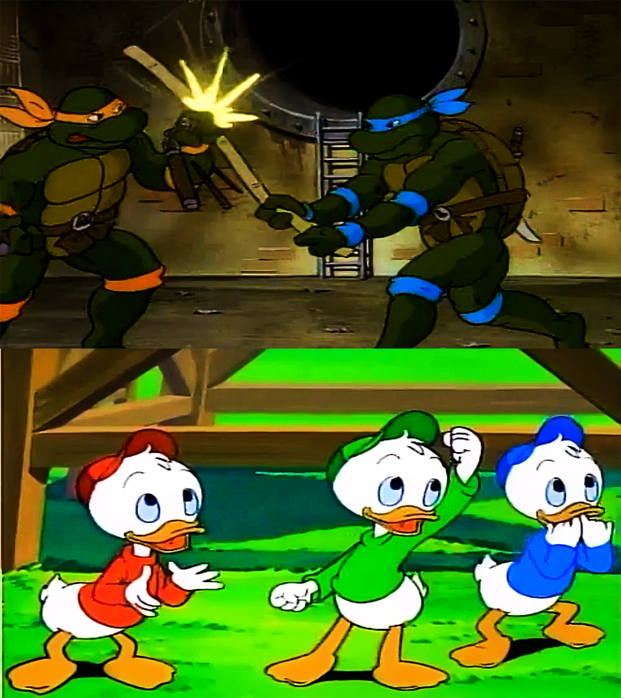 Duck Triplets Duck Triplets Encouraging Michelangelo by Niklasm15 on DeviantArt