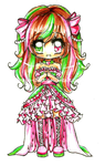 Watermelon Chibi Girl by Lettelira