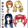 Manga/Anime Eyes and Hair. colored