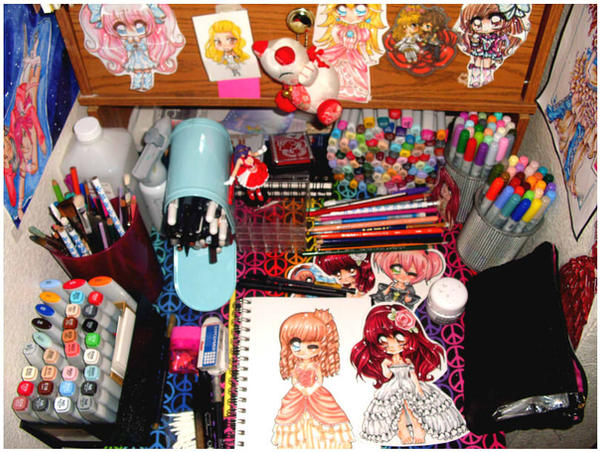 Chibi Rectangle Table My Chibi Work Desk by Lettelira on DeviantArt