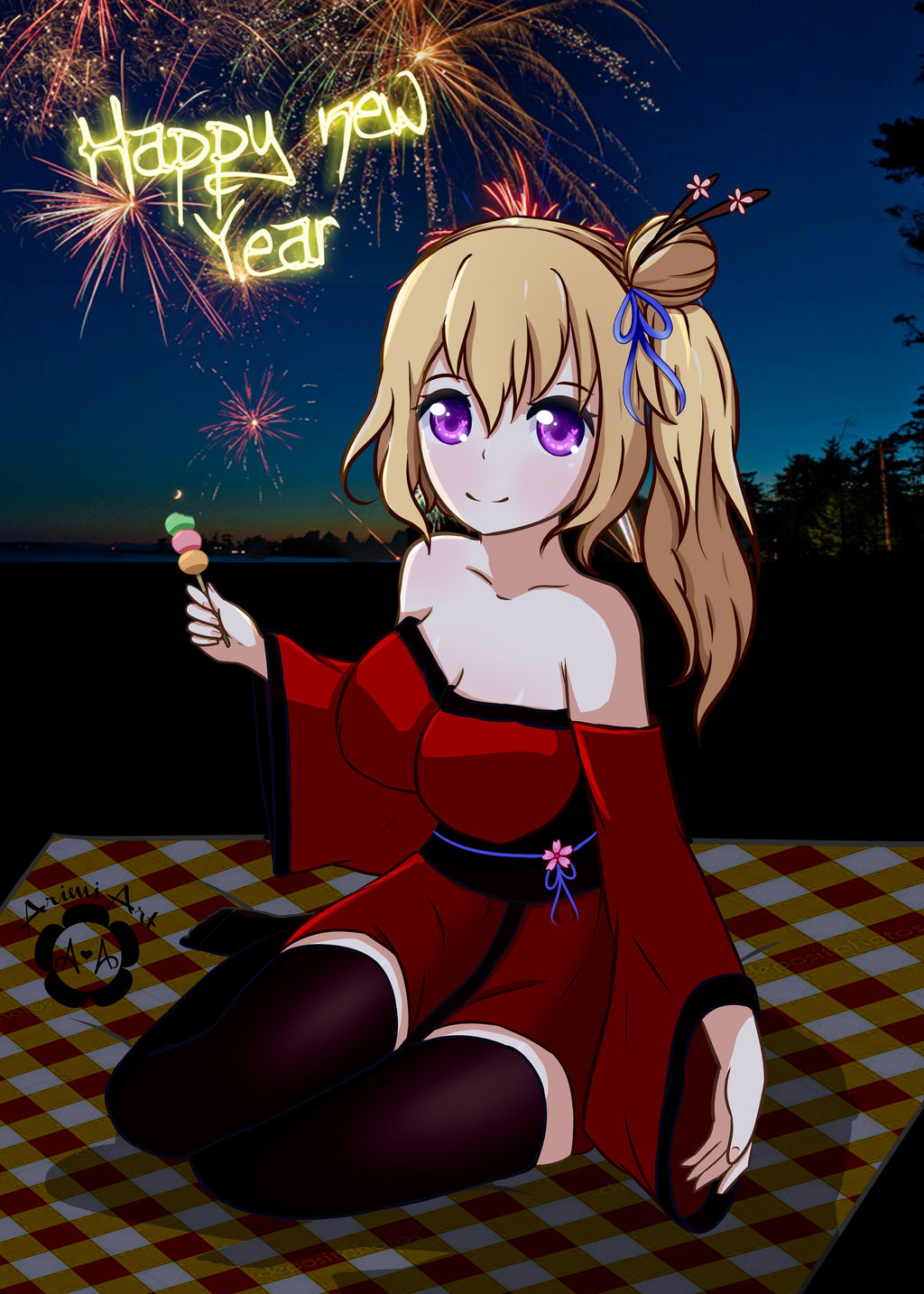 Happy new year anime girl by Arimi-Art on DeviantArt