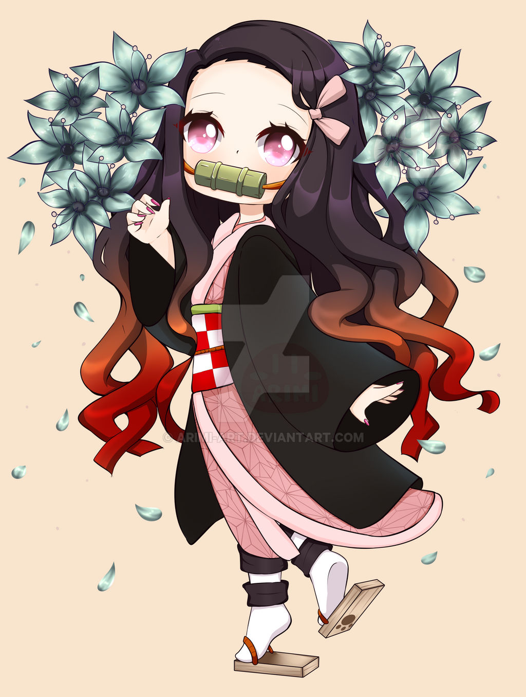 Nezuko Kamado Chibi By Arimi Art On Deviantart Nezuko Kamado Chibi By Arimi Art On Deviantart