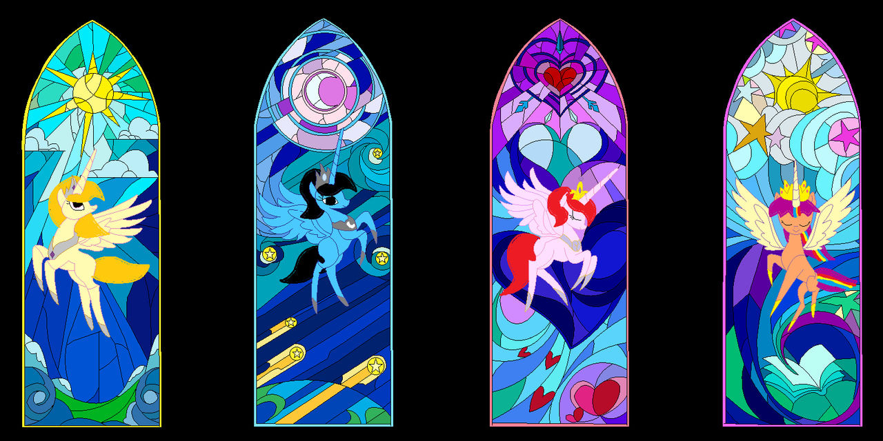 Mlp Former Rulers MLP G5 Stained Glass of the 4 Rulers by Disneyponyfan on DeviantArt