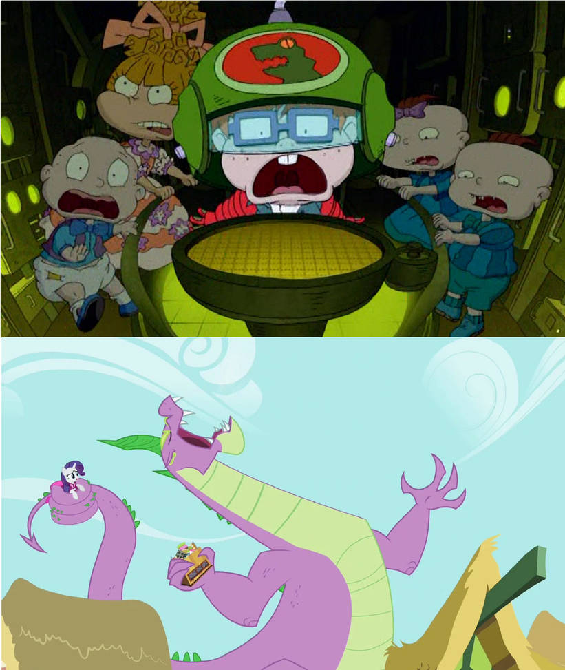 Greedy Spike Scares the Rugrats by Disneyponyfan on DeviantArt