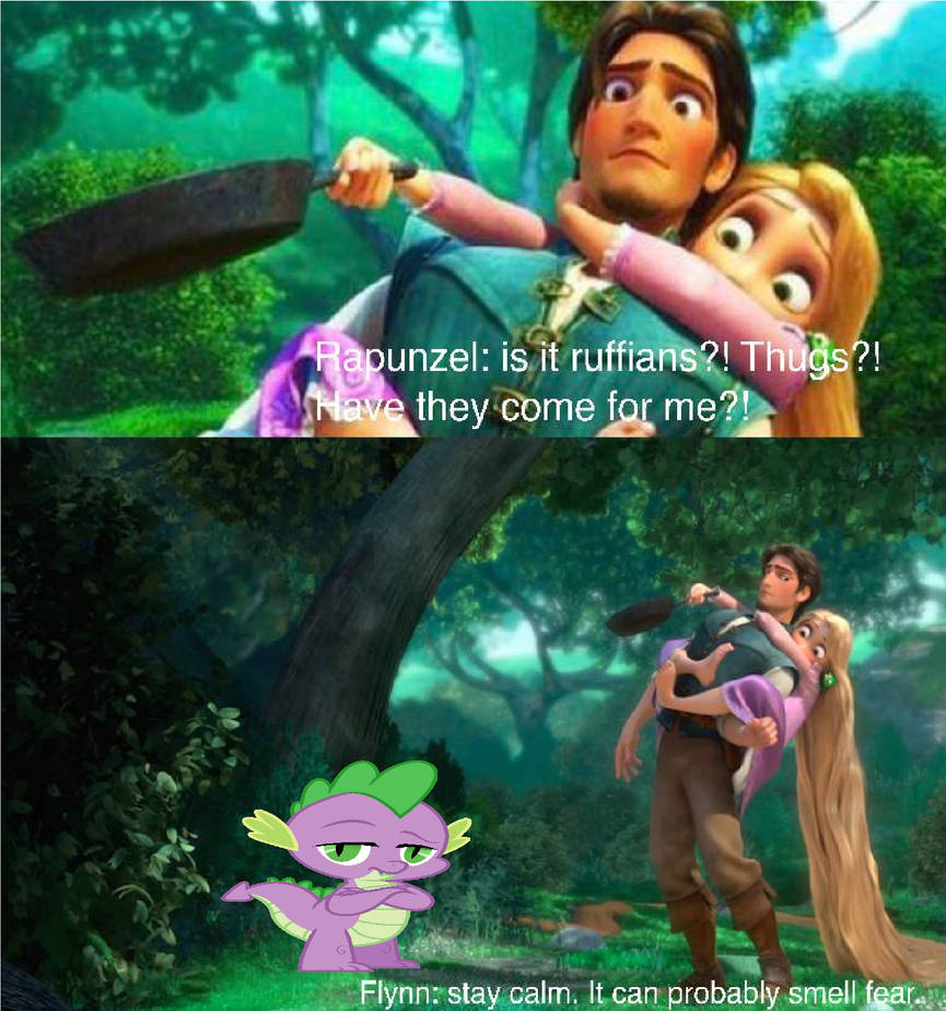 Spike Meets Rapunzel and Flynn by Disneyponyfan on DeviantArt