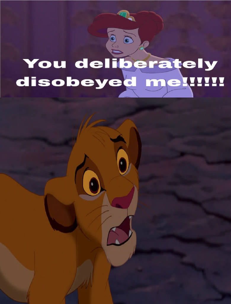 Simba Deliberately Disobeyed Ariel by Disneyponyfan on DeviantArt