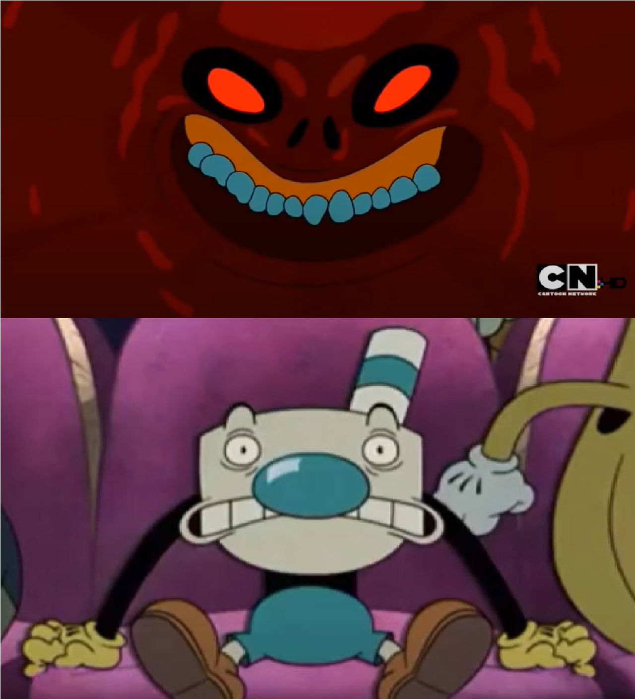 Dear Feaster Mugman Is Scared Of Fear Feaster by Disneyponyfan on DeviantArt