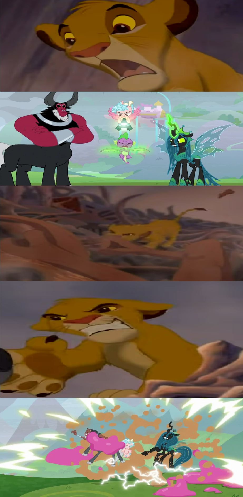 Simba saves Spike and Mane 6 by Disneyponyfan on DeviantArt