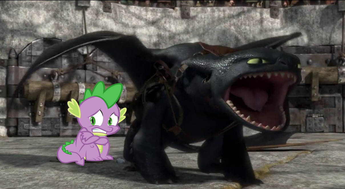 Toothless protecting Spike by Disneyponyfan on DeviantArt