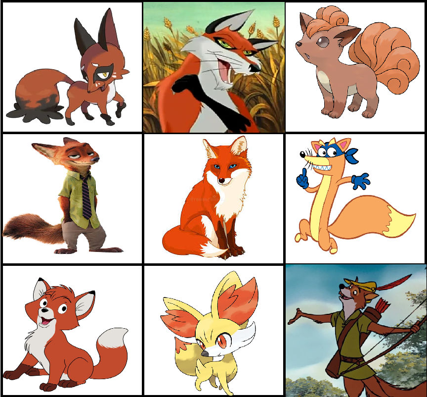 Fictional Fox My favorite foxes characters by Disneyponyfan on DeviantArt