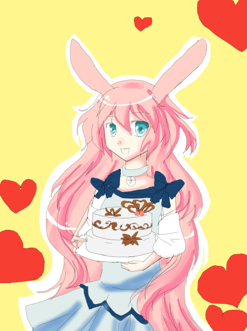 bunny with a cake