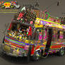 Create a  3D Pakistani Bus