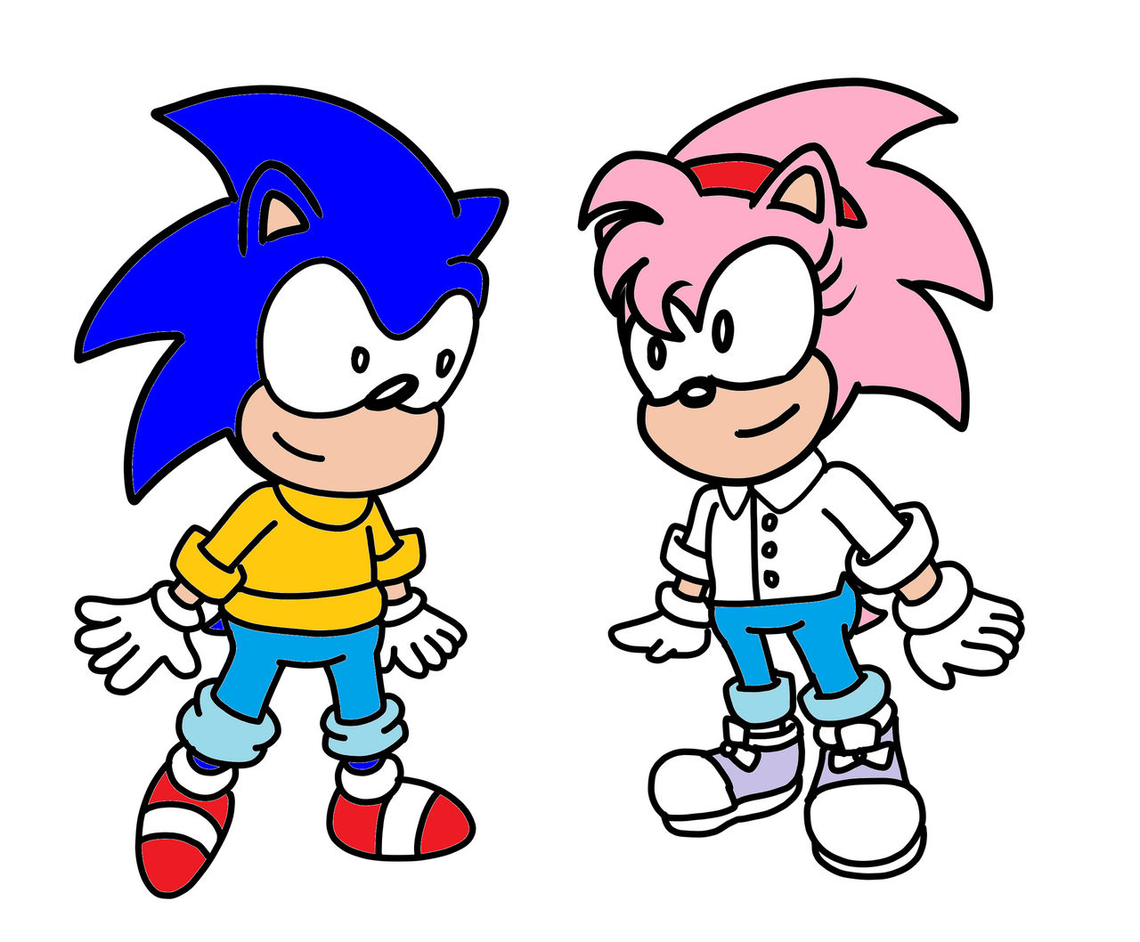 Classic Amy Rose Hugs Classic Sonic by Wbf910 on DeviantArt
