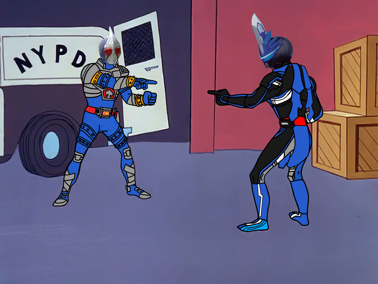 two Kamen Rider Blade pointing meme by OmegaRider99ZX on DeviantArt