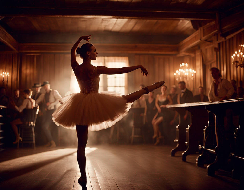 Ballerina performing on stage in a saloon by Sixgun666 on DeviantArt