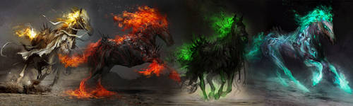 Four Horsemen Steeds by Supanova89