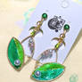 Green leaves earrings