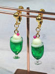 Melon soda float earrings by NagiSpider