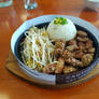 Garlic Steak with Beansprout and Rice