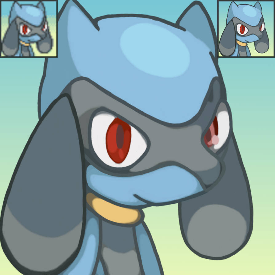 Basic Riolu Riolu Neutral Portrait (upscaled) by CrazyLikeF0x on DeviantArt