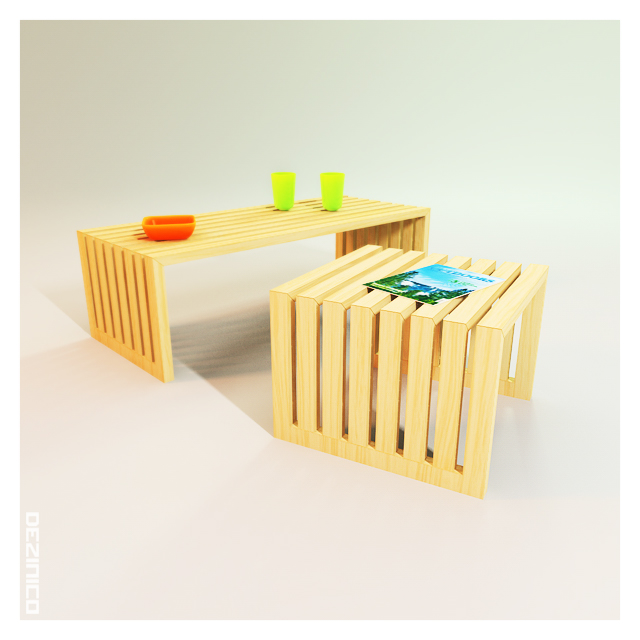 Wood Table Set