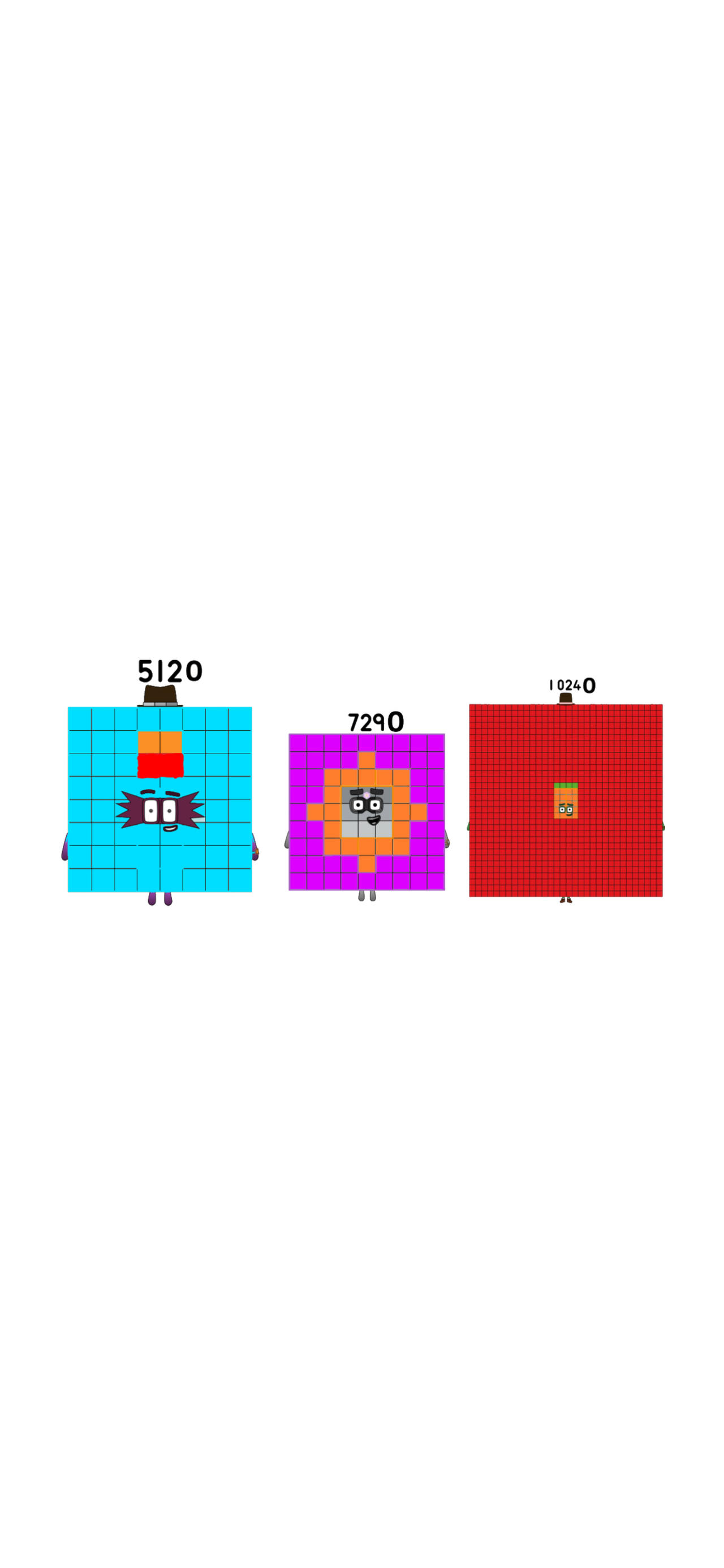 Numberblocks 252 Numberblocks 5120, 7290 and 10240 by JulianErber on DeviantArt