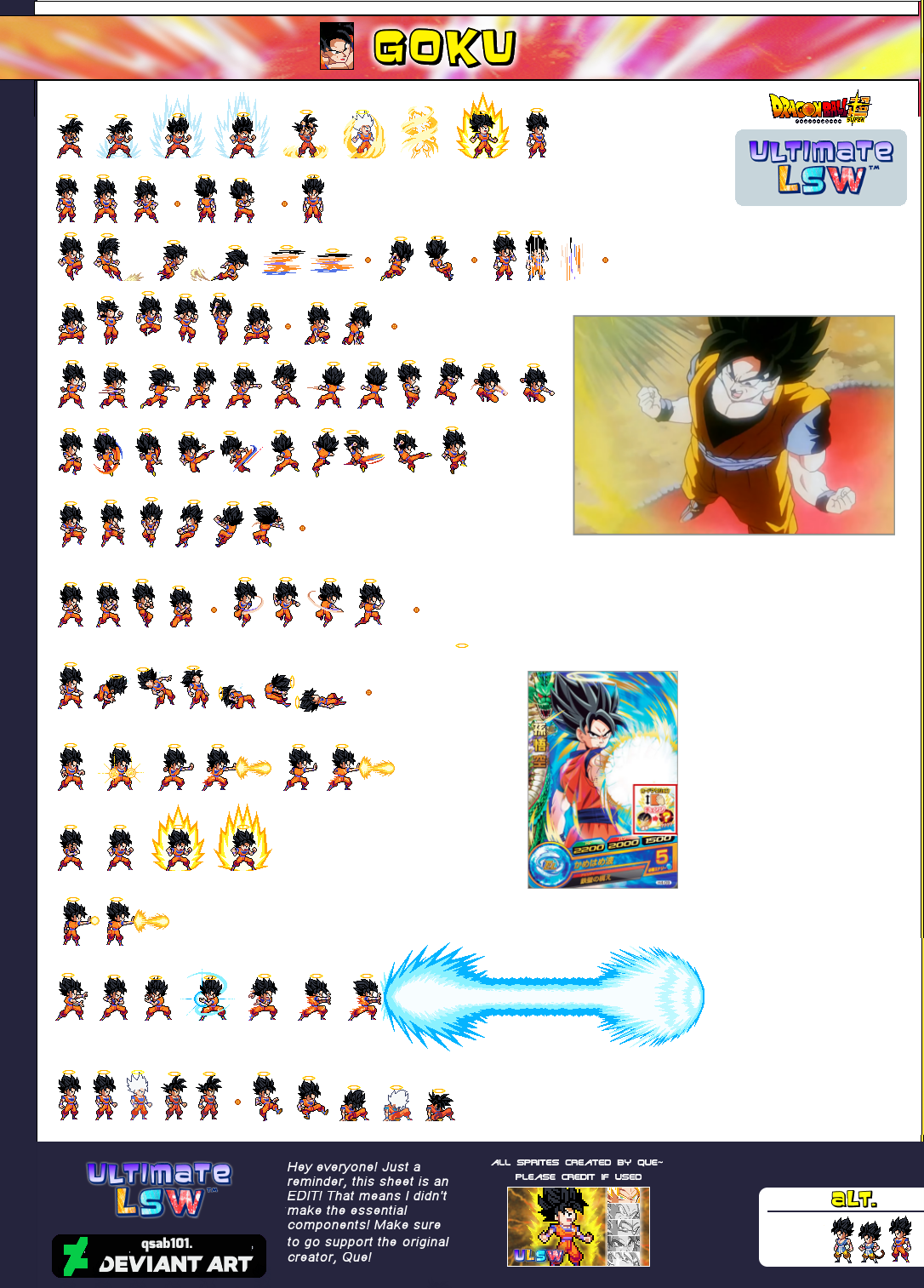 Goku SSJ God Blue Hair Sprite LSW png