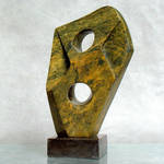 Colorful stone sculpture, abstract soapstone carvi