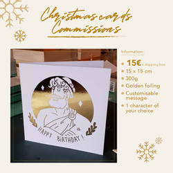 Golden christmas cards commissions