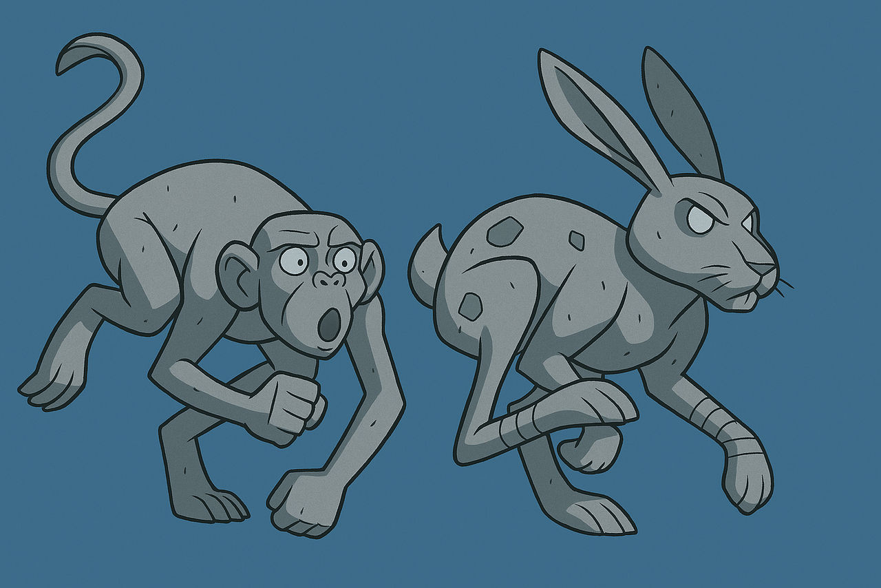 Monkey and Rabbit by Maximumanimal2111 on DeviantArt