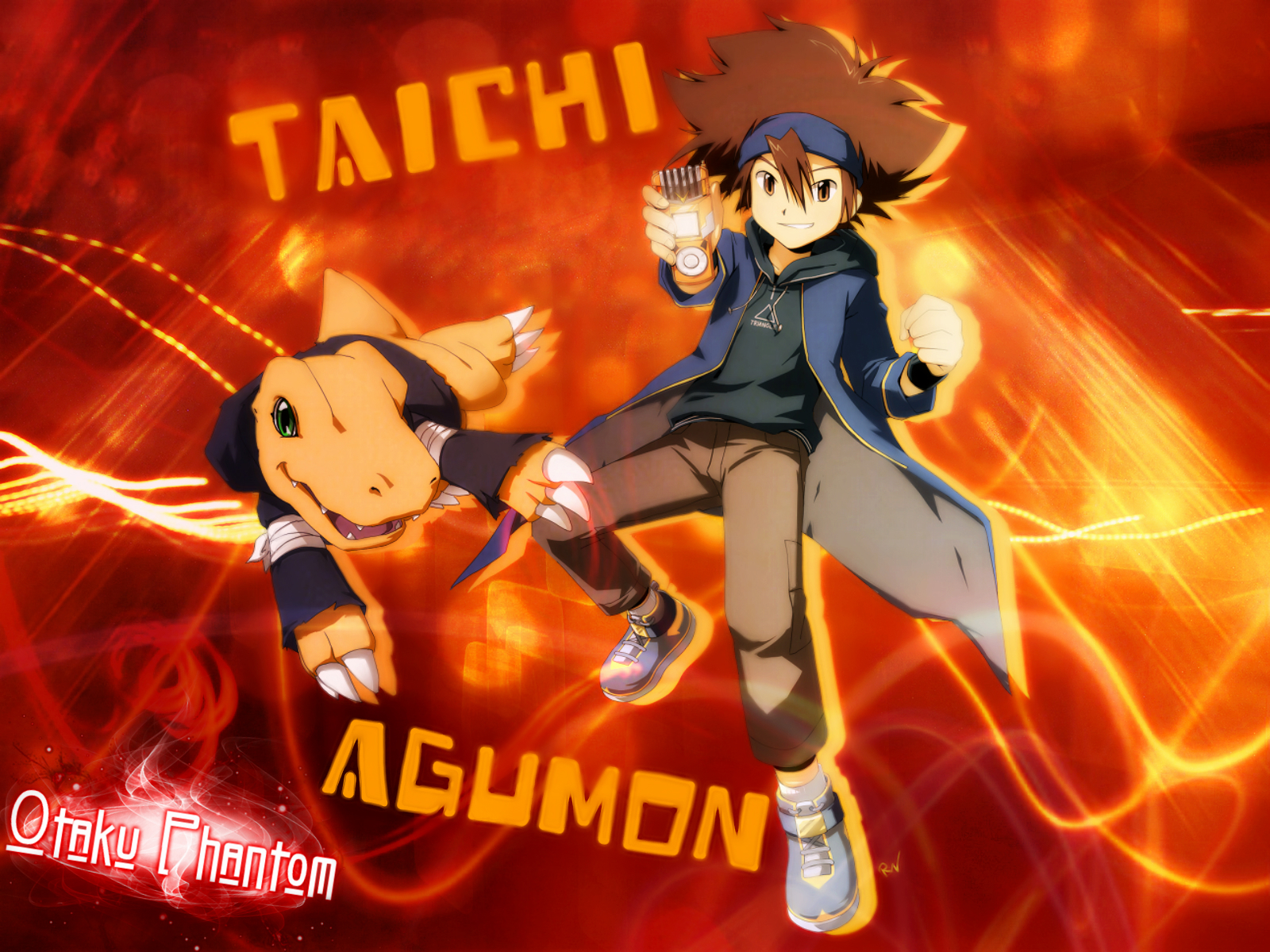 Yagami Taichi and Agumon Digimon Wallpaper by Joe