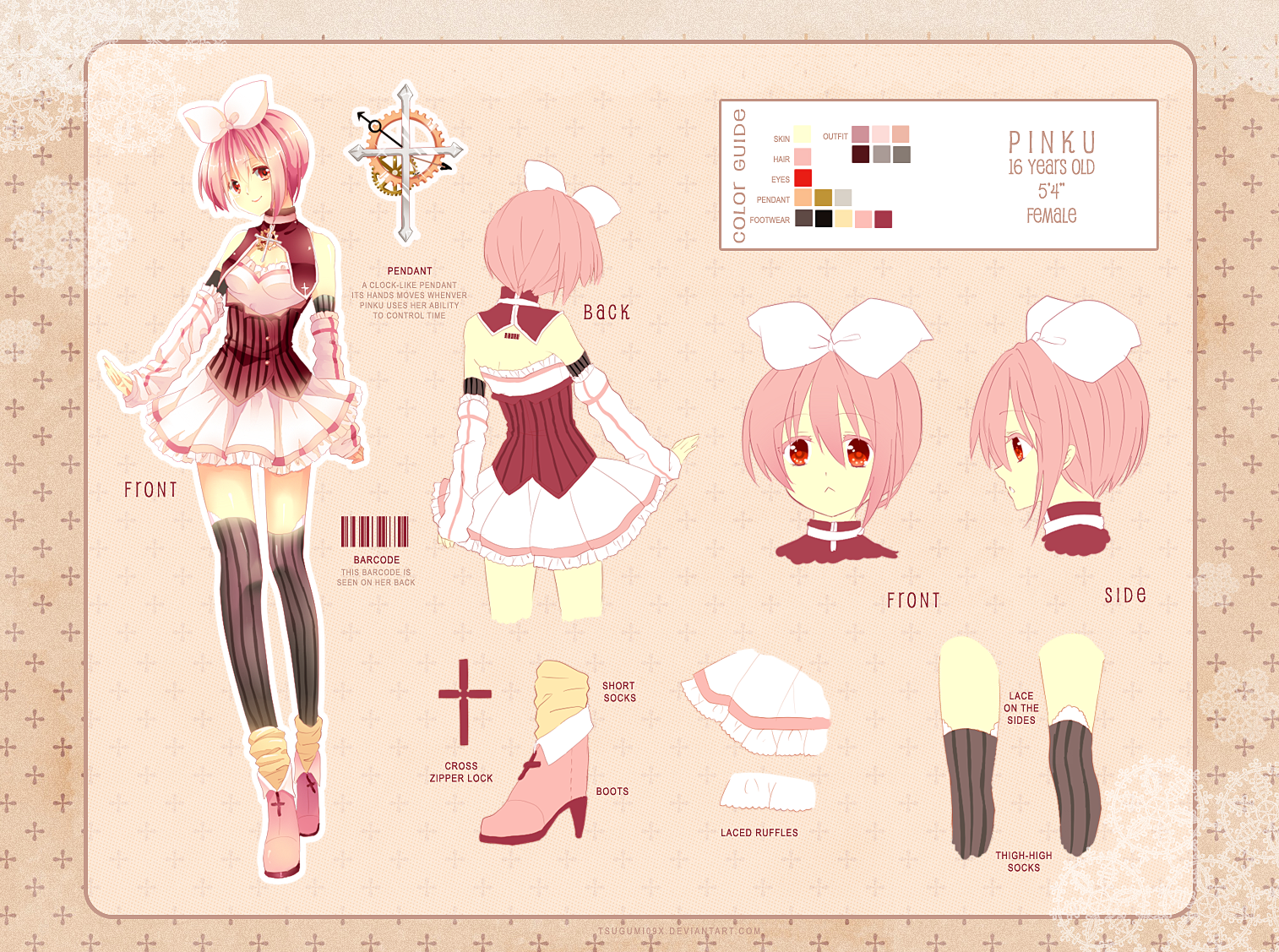 Pinku- Char Sheet Alternate Outfit