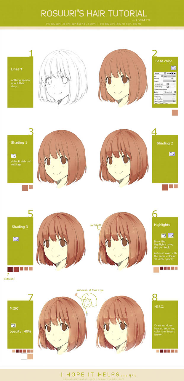 Hair Tutorial by Rosuuri on DeviantArt Hair Tutorial by Rosuuri on DeviantArt